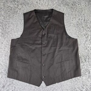 Unbranded Mens 52L Brown Pinstripe Adjustable Back Formal Suit Vest